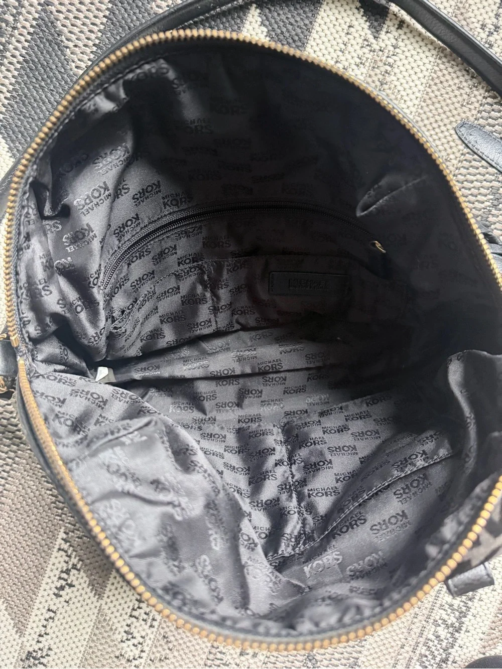 Michael Kors Black Logo Dome Shoulder Bag